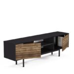 Έπιπλο tv Chieti καρυδί μαύρο χρώμα μελαμίνη 160x35x52cm ed5556 - Image 3