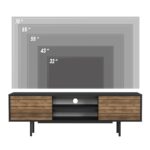 Έπιπλο tv Chieti καρυδί μαύρο χρώμα μελαμίνη 160x35x52cm ed5556 - Image 2