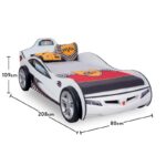 Κρεβάτι αυτοκίνητο Coupe Carbed άσπρο μελαμίνη 109x208x80εκ ed5558 - Image 2