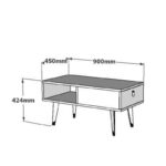 Τραπέζι σαλονιού Delux Sapphire άσπρο μελαμίνη 90x45x42 4εκ ed5577 - Image 2