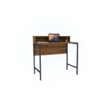 Γραφείo Brescia καρυδί μαύρο μελαμίνη 90x50x75cm ed5583 - Image 4