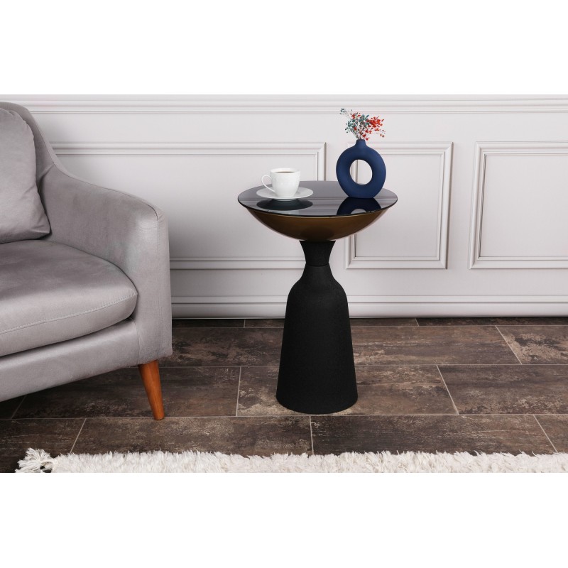 5584_0-800x800 Βοηθητικό μεταλλικό τραπεζάκι Corti μαύρο χρώμα 42x56cm ed5584 - Image 1