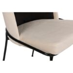 Σετ καρέκλες 4 τεμάχια Dore βελούδο μαύρο κρεμ μεταλλικά πόδια 54x55x86cm ed5592 - Image 4