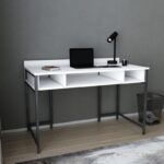 Γραφείο Alma μελαμίνη μαύρο λευκό 120x60x74 8cm ed5601