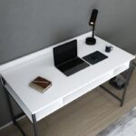 Γραφείο Alma μελαμίνη μαύρο λευκό 120x60x74 8cm ed5601 - Image 5