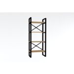 Βιβλιοθήκη Alaro sapphire oak μελαμίνη και μέταλλο 66x32x150cm ed5604 - Image 3