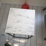 Βοηθητικό τραπέζι Pure άσπρη μελαμίνη μεταλλικά πόδια 35x62cm ed5606 - Image 4