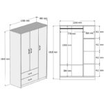 Ντουλάπα Grande άσπρο μελαμίνη 120x48x181 8εκ ed5609 - Image 2