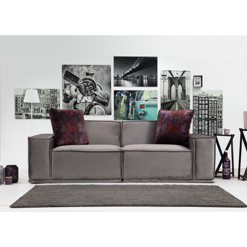 5615_0-800x800 Καναπές διθέσιος Lego γκρι 215x100x76cm ed5615 - Image 1