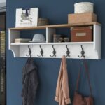 Έπιπλο εισόδου Zono άσπρο καρυδί μελαμίνη 120x40x45εκ ed5616 - Image 3