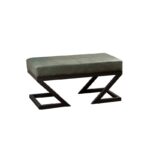 Σκαμπώ Fa πράσινο ύφασμα μέταλλο 92x46x44cm ed5617 - Image 3