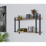 Ράφι τοίχου Abat καρυδί μελαμίνη 90x60x22cm ed5621