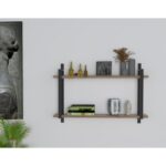 Ράφι τοίχου Abat καρυδί μελαμίνη 90x60x22cm ed5621 - Image 3