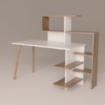 Γραφείο Loro καρυδί λευκό 141 8x60x121 4cm ed5634 - Image 3