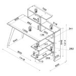 Γραφείο Loro καρυδί λευκό 141 8x60x121 4cm ed5634 - Image 2