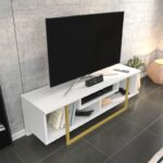 Βάση τηλεόρασης Asal 120 Gold White 120x35 2x40 2 ed5638 - Image 5