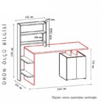 Γραφείο Unite ανθρακί λευκό χρώμα μελαμίνη 146 3x60x73 8cm ed564 - Image 2