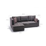 Γωνιακός καναπές Ece Left καφέ 242x90x88cm ed5654 - Image 2