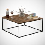 Τραπέζι σαλονιού Poly καρυδί μελαμίνη μεταλλικός σκελετός 75x7x43εκ ed5656