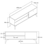 Έπιπλο τηλεόρασης Ever λευκό 120x29 5x44 6cm ed5659 - Image 2