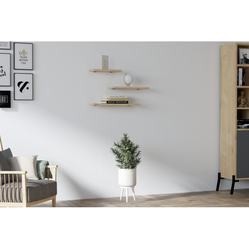 5666_0-800x800 Ράφι τοίχου Leila Sapphire Oak μελαμίνη 40x14x2cm ed5666 - Image 1