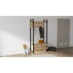 Έπιπλο εισόδου Manolya Sapphire μελαμίνη μεταλλικός σκελετός 90x33x180εκ ed5673