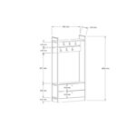 Έπιπλο εισόδου Manolya Sapphire μελαμίνη μεταλλικός σκελετός 90x33x180εκ ed5673 - Image 2