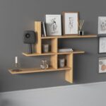 Ράφι τοίχου Germen Oak μελαμίνη 118x20x82cm ed5678