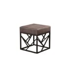 Σκαμπώ Gamba μέταλλο ανθρακί ύφασμα 46x44cm ed5680 - Image 3