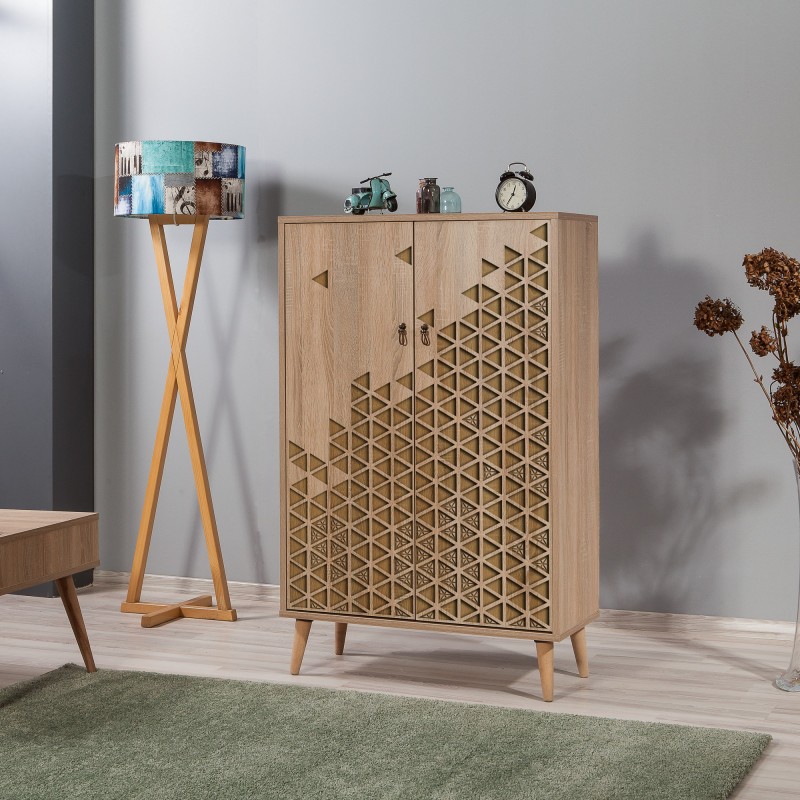 5682_0-800x800 PIANETA ΠΑΠΟΥΤΣΟΘΗΚΗ OAK ΜΕΛΑΜΙΝΗ 80x36xH127cm ed5682 - Image 1