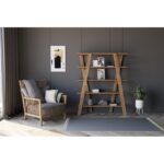 Βιβλιοθήκη Conde καρυδί μελαμίνη 120x25x150εκ ed5685