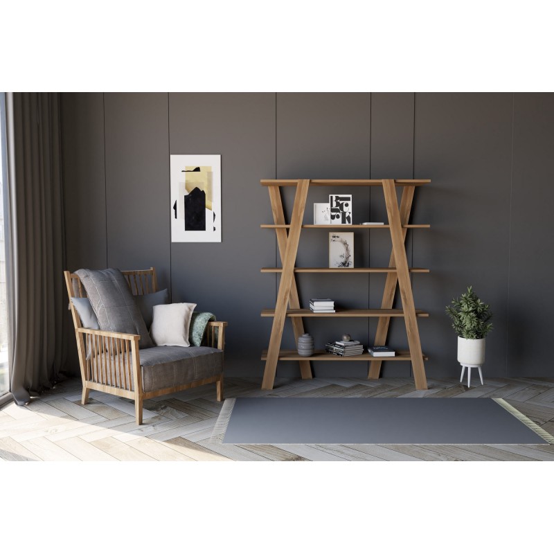 5685_0-800x800 Βιβλιοθήκη Conde καρυδί μελαμίνη 120x25x150εκ ed5685 - Image 1