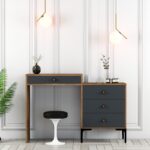 Κονσόλα Lizbon καρυδί ανθρακί 124x40x84 7cm ed5699