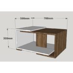 Τραπέζι σαλονιού Modern άσπρο καρυδί μελαμίνη 70x50x35εκ ed5700 - Image 2