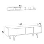 Έπιπλο τηλεόρασης Kastro άσπρο 150x40x57cm ed5703 - Image 2