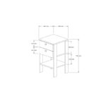 Κομοδίνο Giorno λευκή μελαμίνη 44x44x75cm ed5713 - Image 2