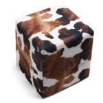 Σκαμπό Milky καφέ άσπρο 40x40x40εκ ed5717 - Image 2