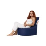 Πουφ Baton αδιάβροχο ύφασμα σκούρο μπλε 70x35cm ed5718 - Image 2