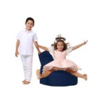 Πουφ Baton αδιάβροχο ύφασμα σκούρο μπλε 70x35cm ed5718 - Image 5