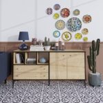 Μπουφέ Alice Sapphire Oak μελαμίνη 160x40x78cm ed5733