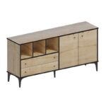 Μπουφέ Alice Sapphire Oak μελαμίνη 160x40x78cm ed5733 - Image 3