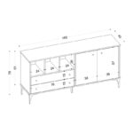 Μπουφέ Alice Sapphire Oak μελαμίνη 160x40x78cm ed5733 - Image 2