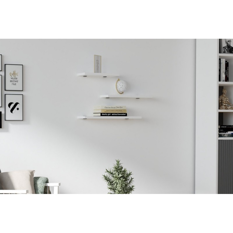 5735_0-800x800 Ράφι τοίχου Leila άσπρη μελαμίνη 40x14x2cm ed5735 - Image 1