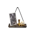 Ραφιέρα Begonia σκούρο καρυδί μαύρο ξύλο μεταλλικό πλαίσιο 27x15x28εκ ed5752 - Image 5