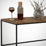 Τραπέζι σαλονιού Cosco καρυδί μελαμίνη μεταλλικά πόδια 95x55x43εκ ed5754 - Image 4