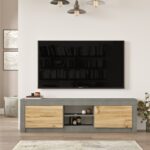 Έπιπλο TV Lusso χρώματος oak ασημί 160x35 3x45cm ed5758