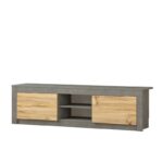 Έπιπλο TV Lusso χρώματος oak ασημί 160x35 3x45cm ed5758 - Image 4