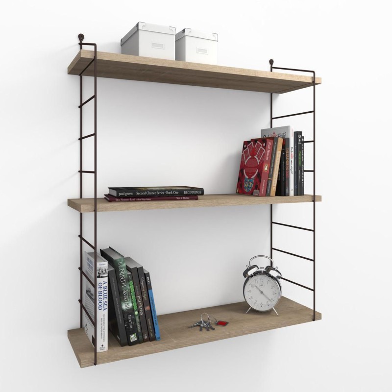 5762_0-800x800 Ράφι τοίχου Armoni καφέ μελαμίνη 72x85x20cm ed5762 - Image 1