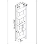 Βιβλιοθήκη Alice άσπρο χρυσό μελαμίνη μεταλλικό πλαίσιο 45 2x21 6x180εκ ed5765 - Image 2