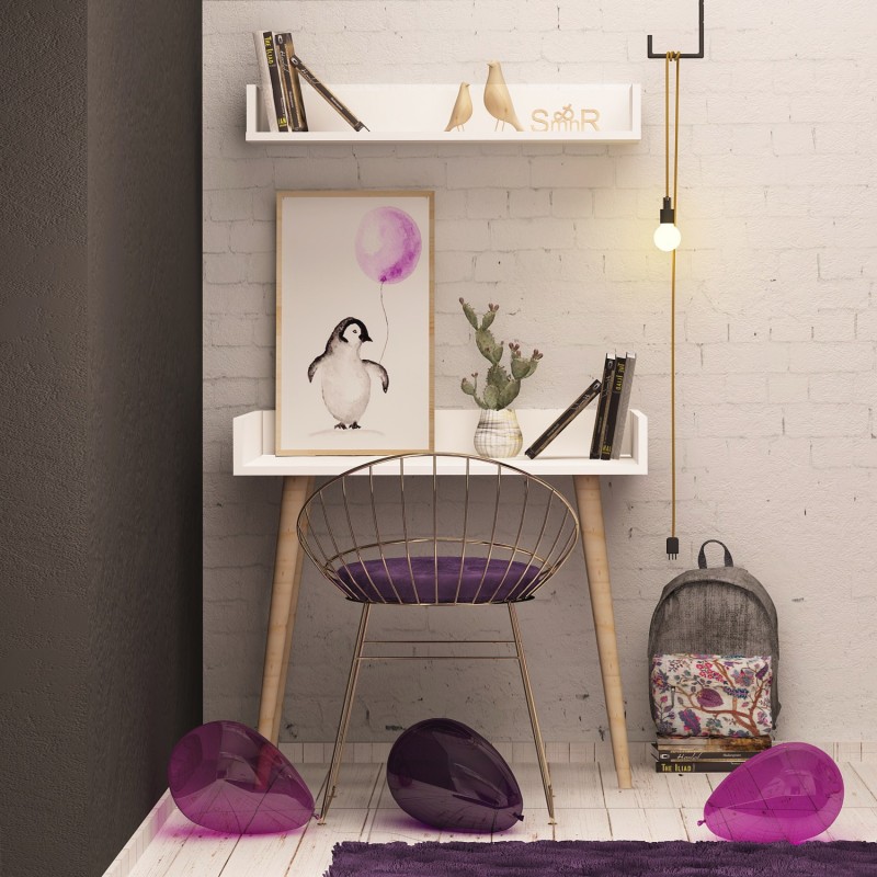 5794_0-800x800 Γραφείο Penna 90x60x84cm μελαμίνη λευκό ed5794 - Image 1